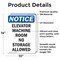 Signmission Elevator Machine Room No Storage Allowed, 10 in W x Rectangle, Vinyl Decal OS-2PACK-NS-D-1014-V-11732 - alternate 4